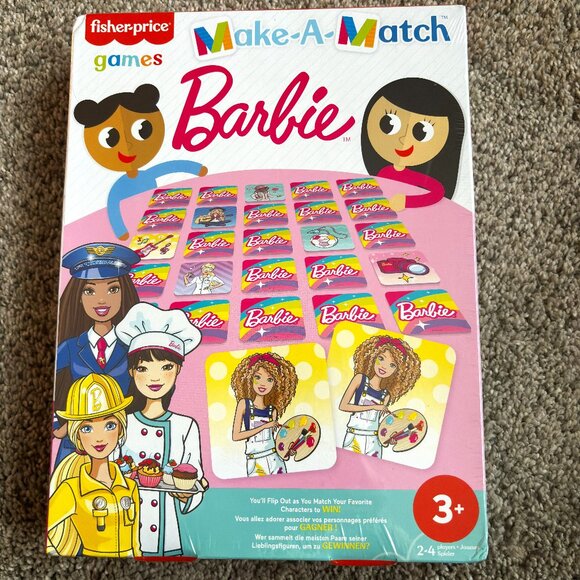Fisher Price Make A Match Barbie Game Ages 3+/ 2-4 Players - Picture 1 of 2